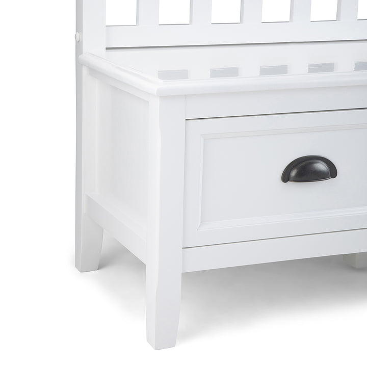 Simpli Home - Burlington solid wood 42 inch Wide Transitional Entryway Storage Bench with Drawers - White_7