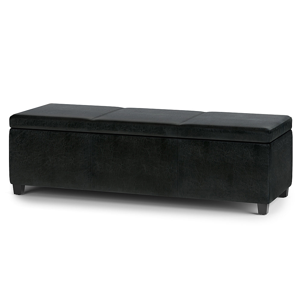 Simpli Home - Avalon Extra Large Storage Ottoman Bench - Midnight Black_1
