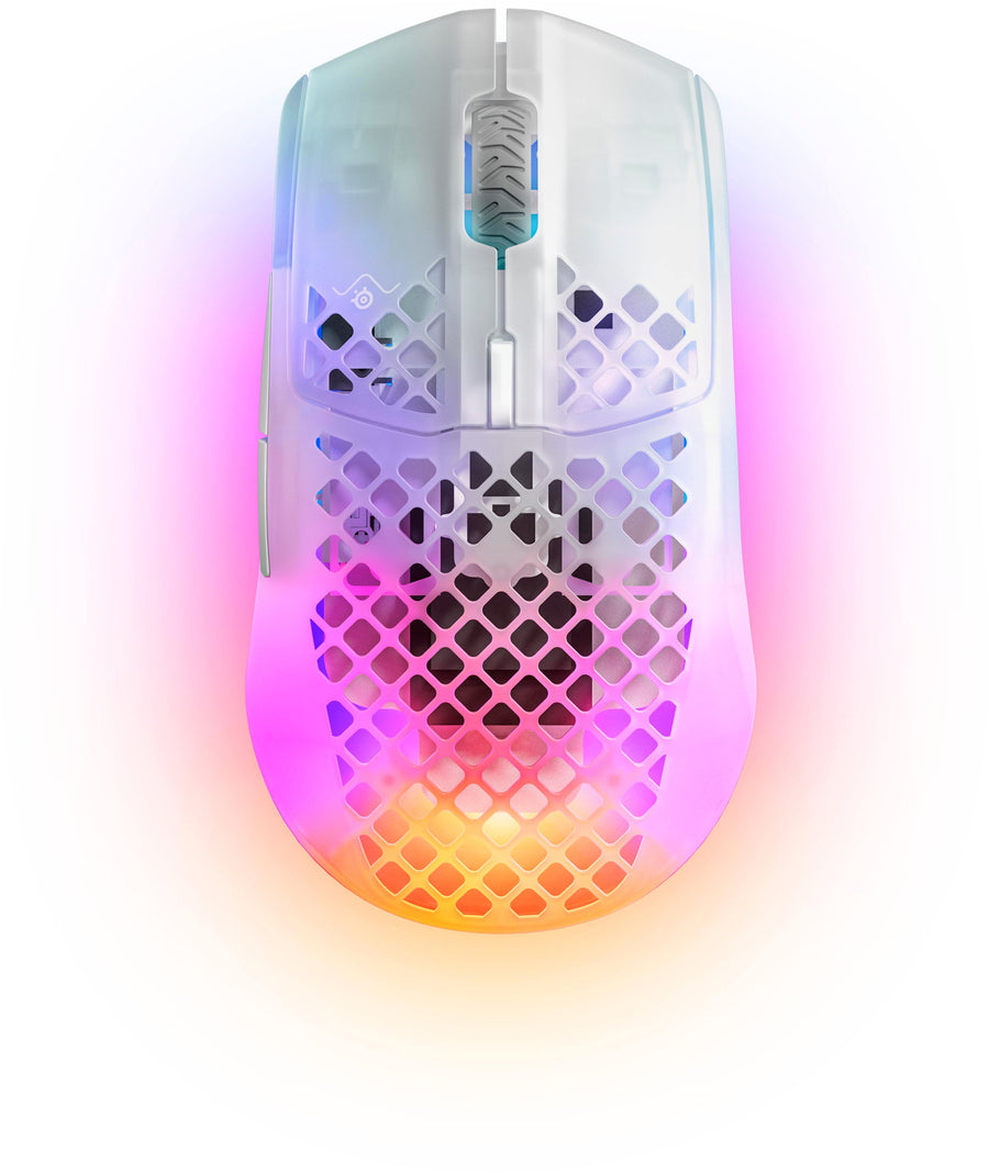 SteelSeries - Aerox 3 Ghost Lightweight Wireless Optical Gaming Mouse with Translucent Design - White_0