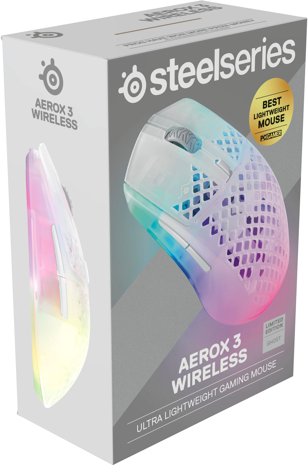SteelSeries - Aerox 3 Ghost Lightweight Wireless Optical Gaming Mouse with Translucent Design - White_6
