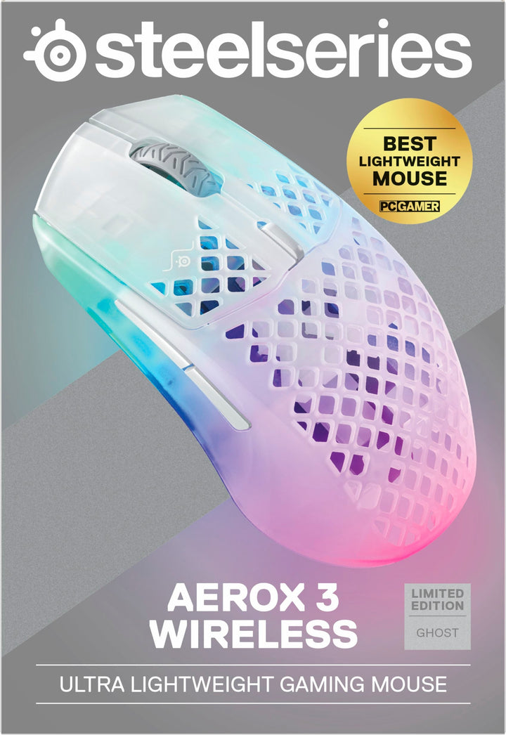 SteelSeries - Aerox 3 Ghost Lightweight Wireless Optical Gaming Mouse with Translucent Design - White_4