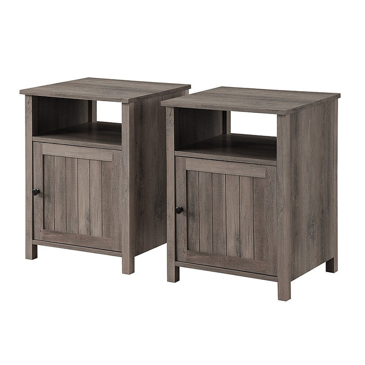 Walker Edison - 2-Piece Farmhouse Grooved-Door Side Table Set - Grey Wash_4