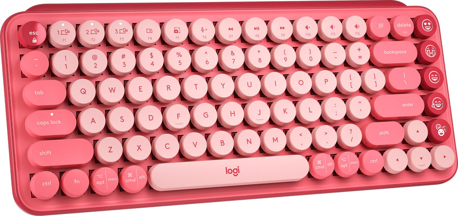 Logitech - POP Keys Wireless Mechanical Tactile Switch Keyboard for Windows/Mac with Customizable Emoji Keys - Heartbreaker Rose_0
