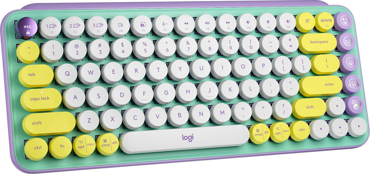 Logitech - POP Keys Wireless Mechanical Tactile Switch Keyboard for Windows/Mac with Customizable Emoji Keys - Daydream Mint (Purple)_0