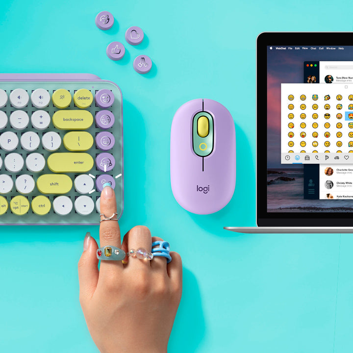 Logitech - POP Keys Wireless Mechanical Tactile Switch Keyboard for Windows/Mac with Customizable Emoji Keys - Daydream Mint (Purple)_8