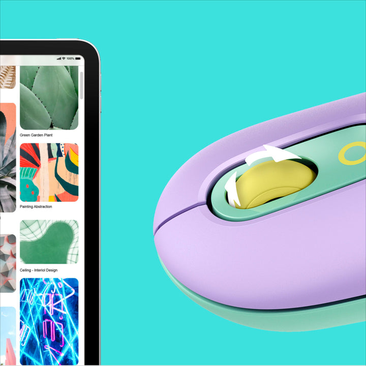 Logitech - POP Bluetooth Optical Ambidextrous Mouse with Customizable Emojis - Daydream Purple (Mint)_5