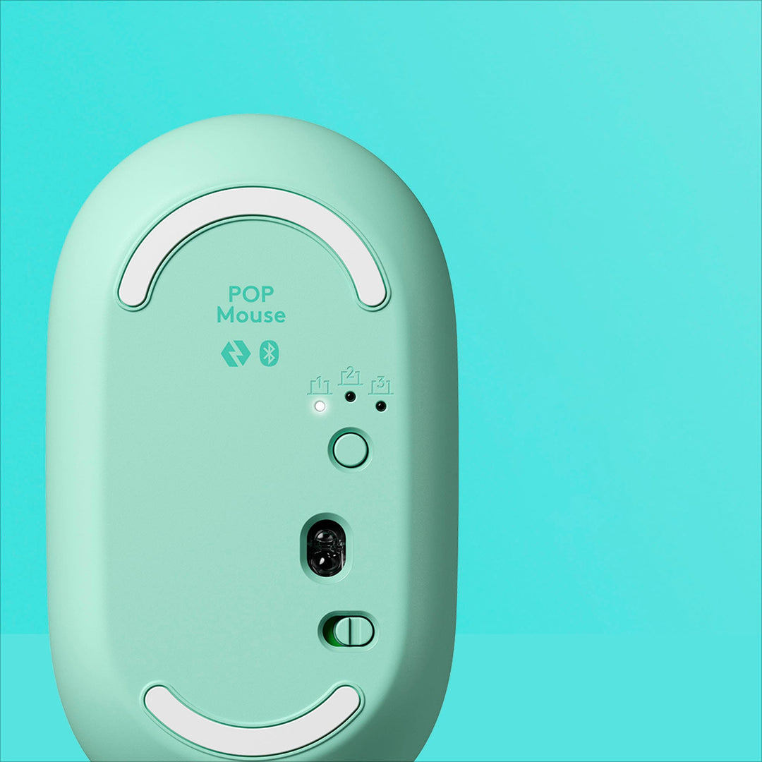 Logitech - POP Bluetooth Optical Ambidextrous Mouse with Customizable Emojis - Daydream Purple (Mint)_2