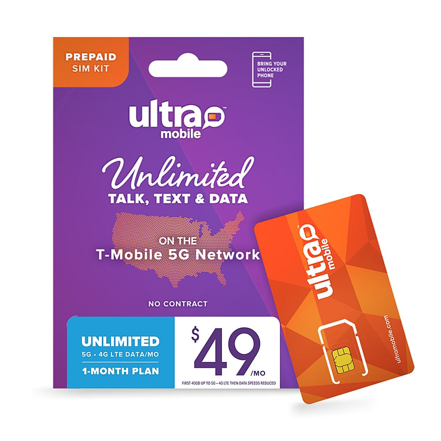 Ultra Mobile 1 Month - Unlimited Phone Plan with (Micro/Mini/Nano) Sim Kit_0