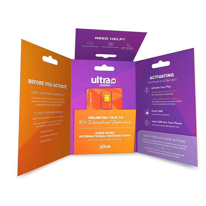Ultra Mobile 1 Month - Unlimited Phone Plan with (Micro/Mini/Nano) Sim Kit_2
