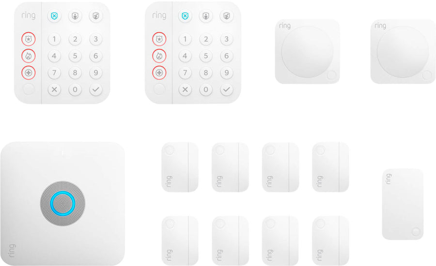 Ring - Alarm Pro Home Security Kit 14 Pieces - White_0