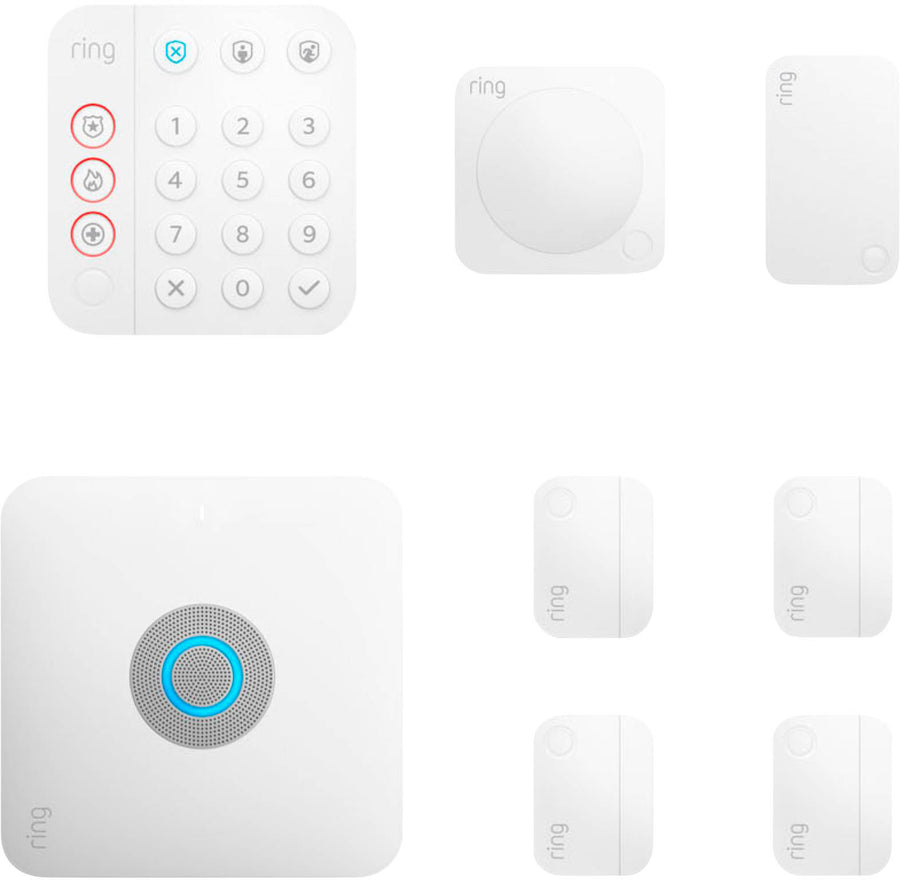 Ring - Alarm Pro Home Security Kit 8 Pieces - White_0