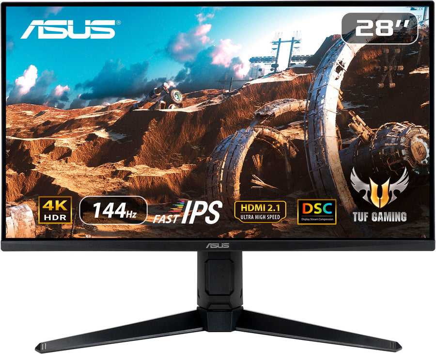 ASUS - TUF 28” Fast IPS 4K 144Hz HDMI 2.1 1ms G-SYNC/FreeSync Gaming Monitor with HDR (DisplayPort,USB)_0