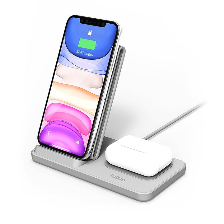 iOttie - iON 7.5/10W Wireless Duo Charging Stand & Pad for iPhone/Android - Gray_5