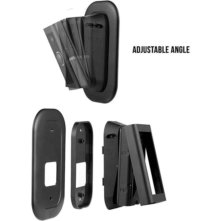 Wasserstein - Vertical Adjustable Angle Mount and Wall Plate for Ring Video Doorbell Wired - Black_5