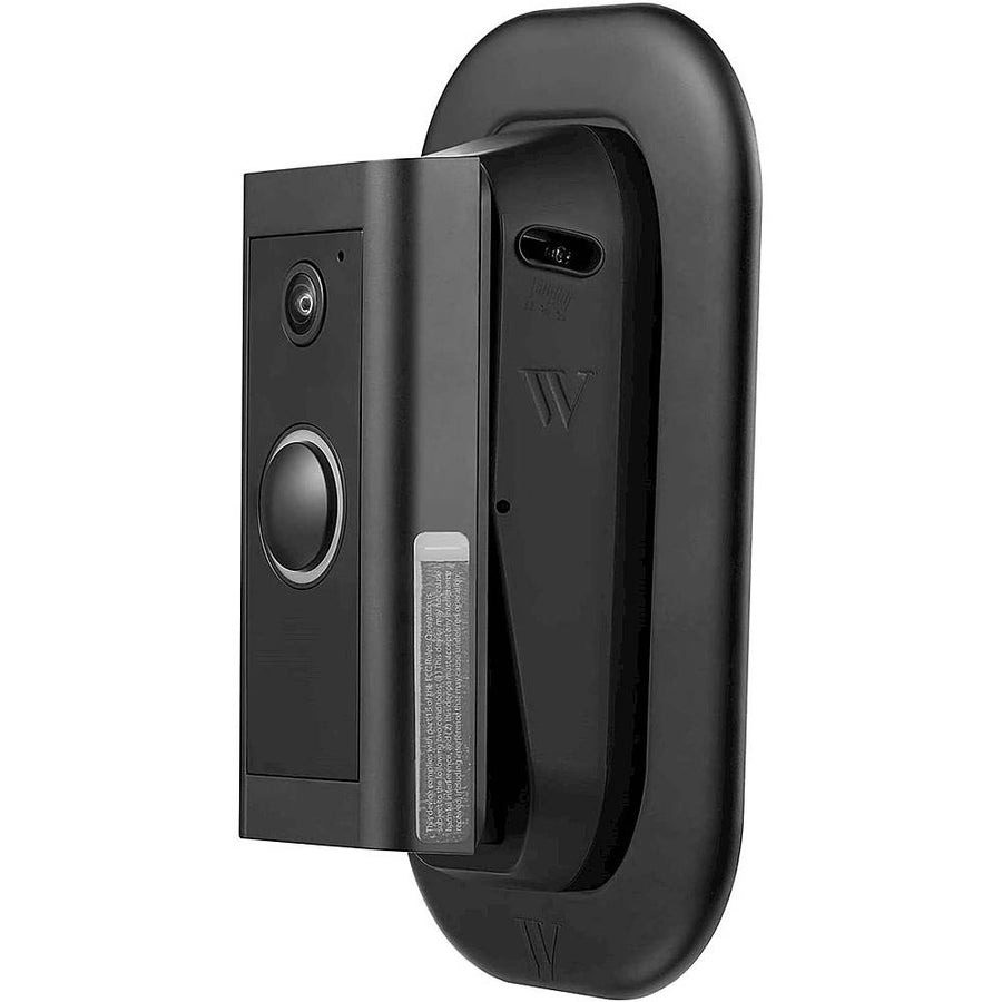 Wasserstein - Vertical Adjustable Angle Mount and Wall Plate for Ring Video Doorbell Wired - Black_0