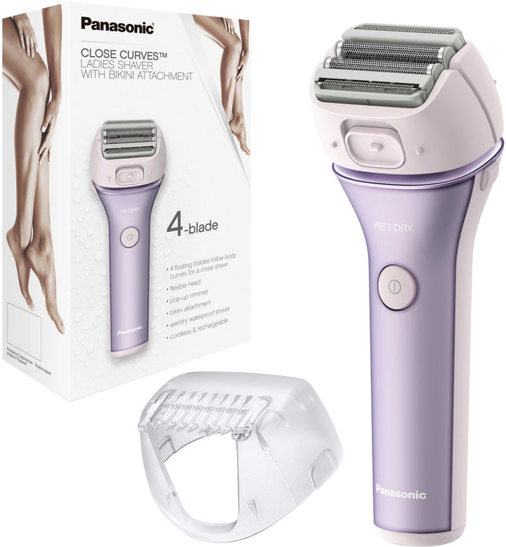 Panasonic - CloseCurves ES-WL80-V Rechargeable Wet/Dry Electric Shaver and Trimmer for Women - Purple_3