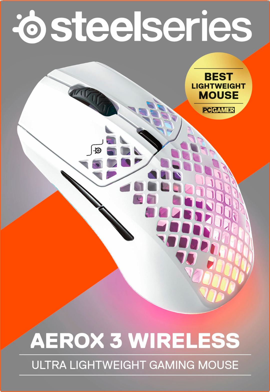 SteelSeries - Aerox 3 2022 Edition Lightweight Wireless Optical Gaming Mouse - Snow_5