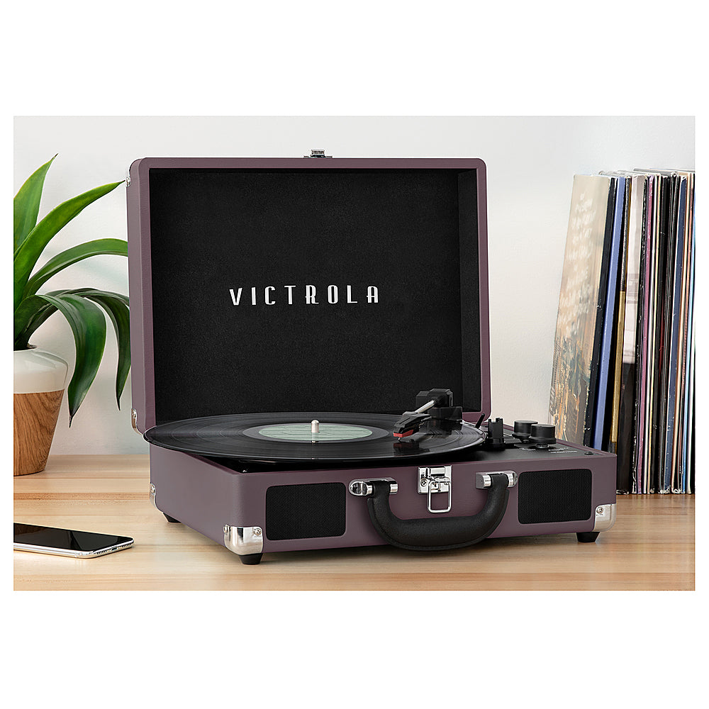 Victrola Journey Bluetooth Suitcase Record Player with 3-speed Turntable - Magenta_2