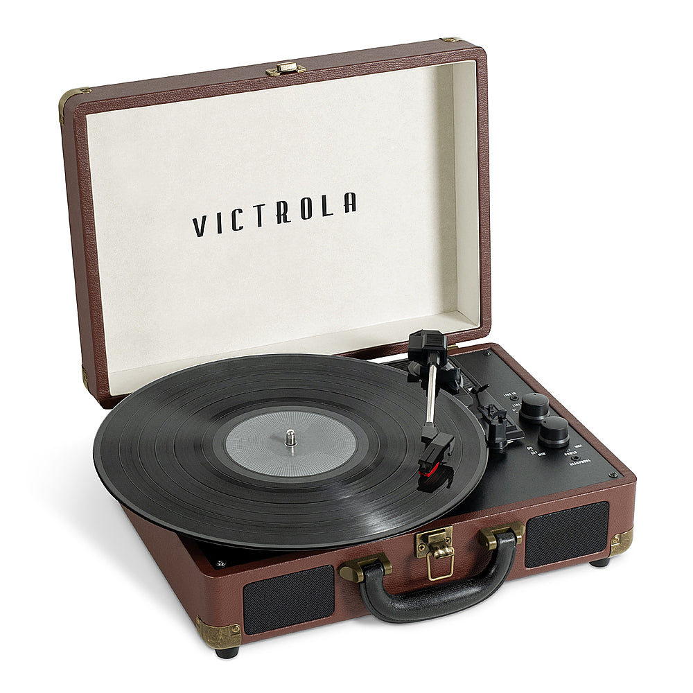 Victrola - Journey+ Bluetooth Suitcase Record Player - Dark Brown_0