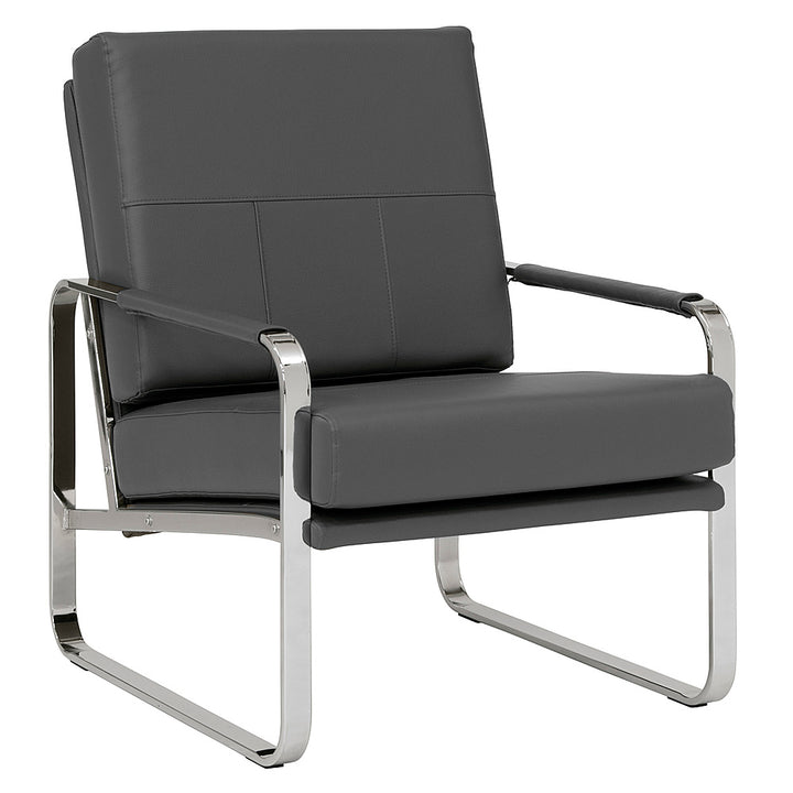 Studio Designs - Allure Leather and Chrome Armchair - Smoke_1