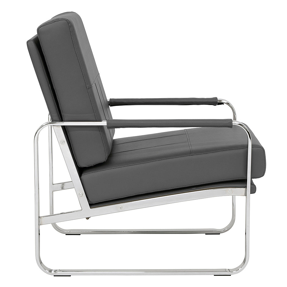Studio Designs - Allure Leather and Chrome Armchair - Smoke_2