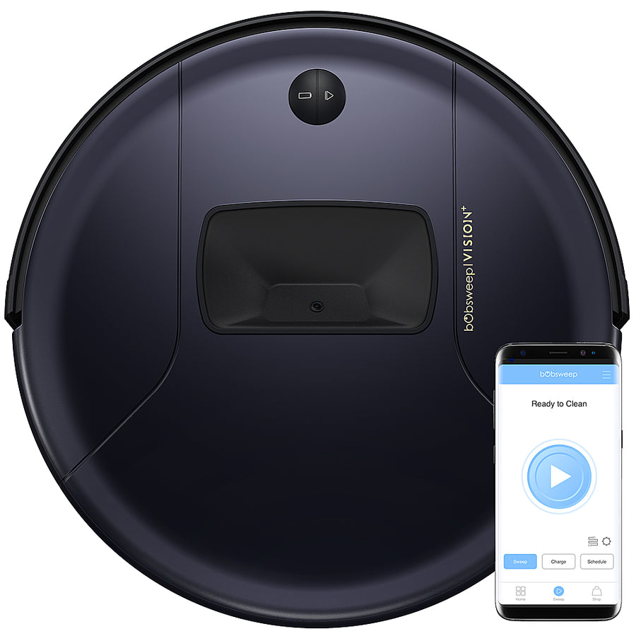 bObsweep - PetHair Vision PLUS Wi-Fi Connected Robot Vacuum & Mop - Blackberry_0