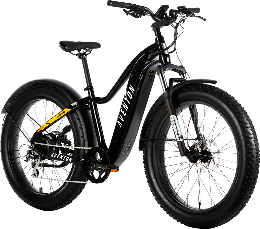 Aventon - Aventure Step-Over Ebike w/ 45 mile Max Operating Range and 28 MPH Max Speed - Fire Black_0