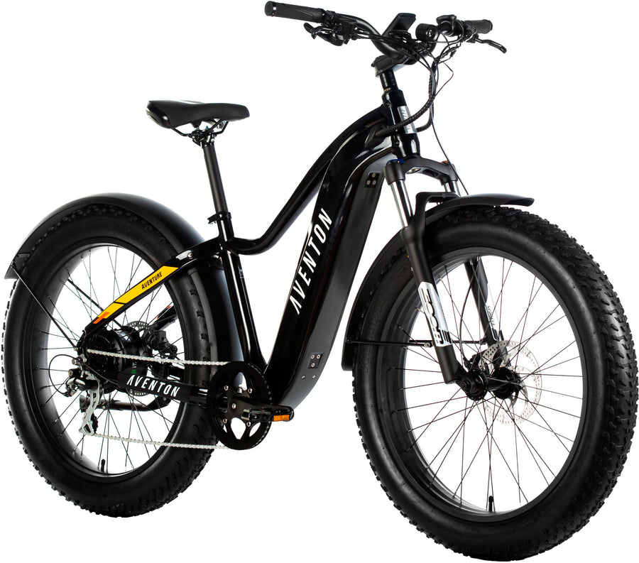 Aventon - Aventure Step-Over Ebike w/ 45 mile Max Operating Range and 28 MPH Max Speed - Fire Black_0