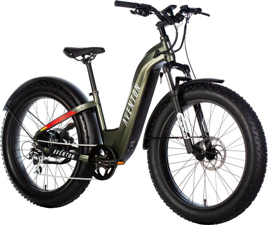 Aventon - Aventure Step-Through Ebike w/ 45 mile Max Operating Range and 28 MPH Max Speed - Camouflage Green_0