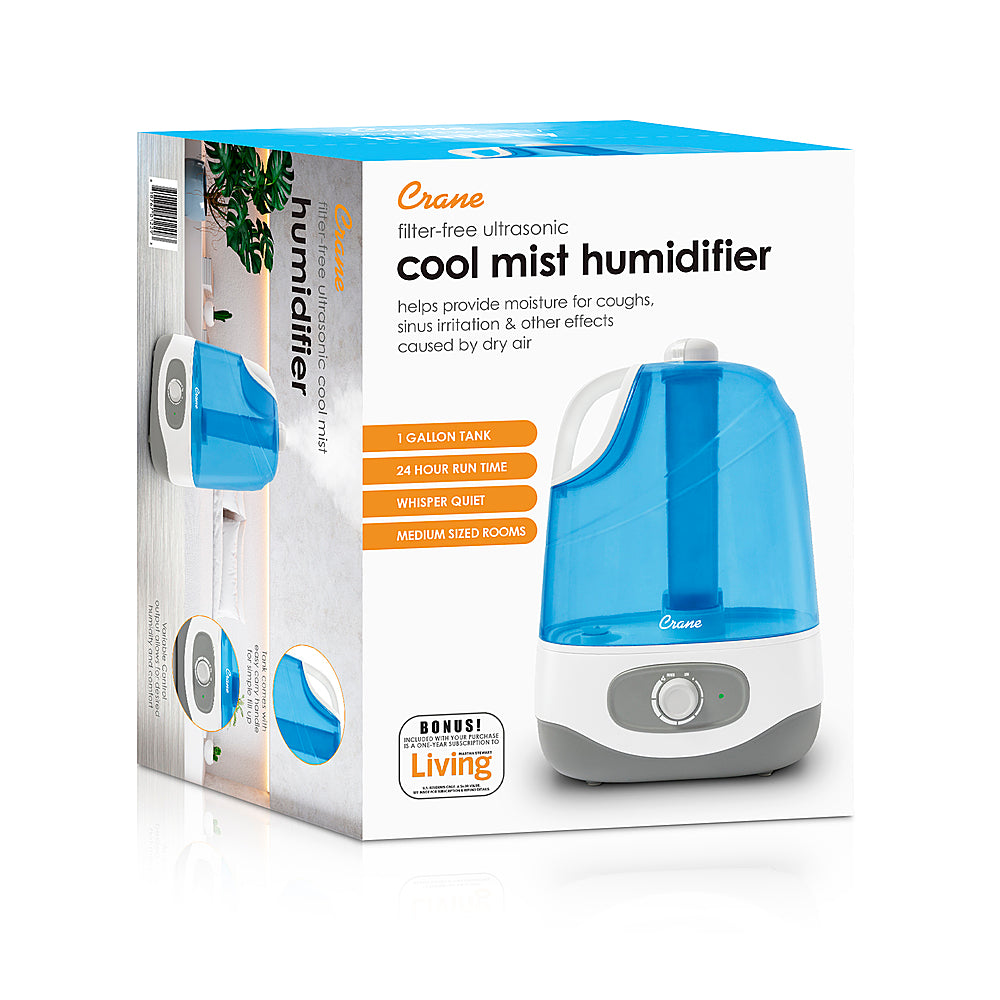 CRANE - 1 Gal. Ultrasonic Cool Mist Humidifier - Blue/White_1