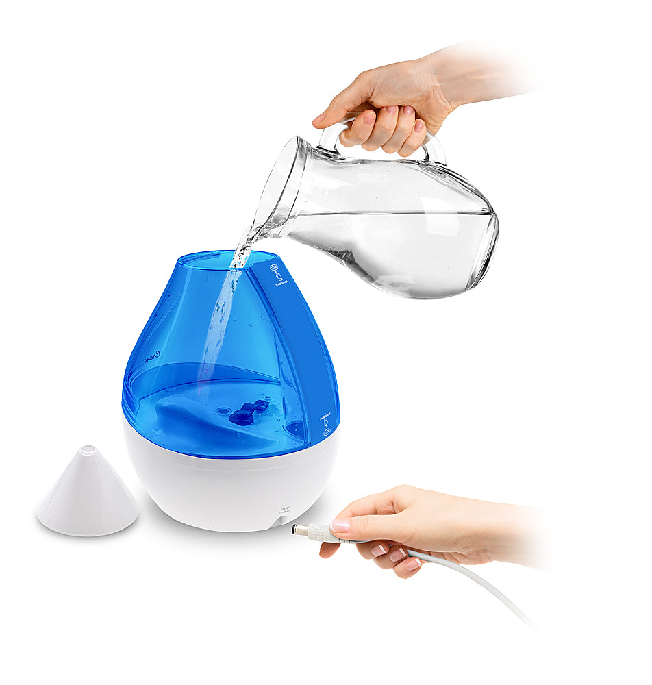 CRANE - 1 Gal. Drop Cool Mist Humidifier with Sound Machine - Blue/White_1