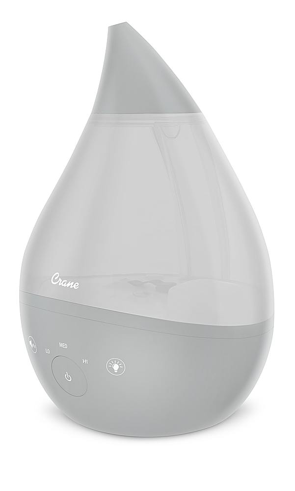 CRANE - 1 Gal. Drop Cool Mist Humidifier with Sound Machine - Grey_0