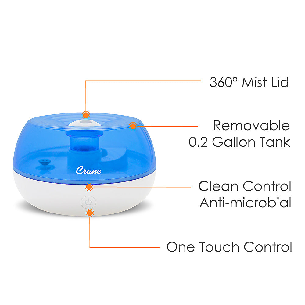 CRANE - 0.2 Gal. Personal Ultrasonic Cool Mist Humidifier - Blue/White_1
