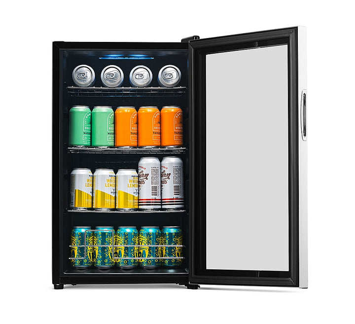 Newair 100 Can Beverage Fridge with Glass Door - Stainless steel_7