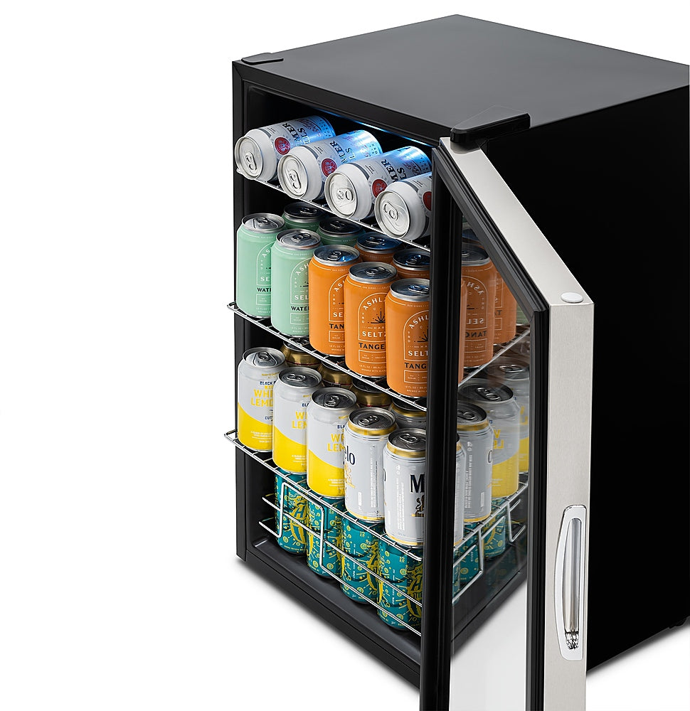 Newair 100 Can Beverage Fridge with Glass Door - Stainless steel_6