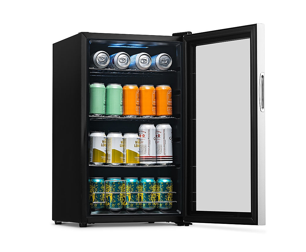 Newair 100 Can Beverage Fridge with Glass Door - Stainless steel_5