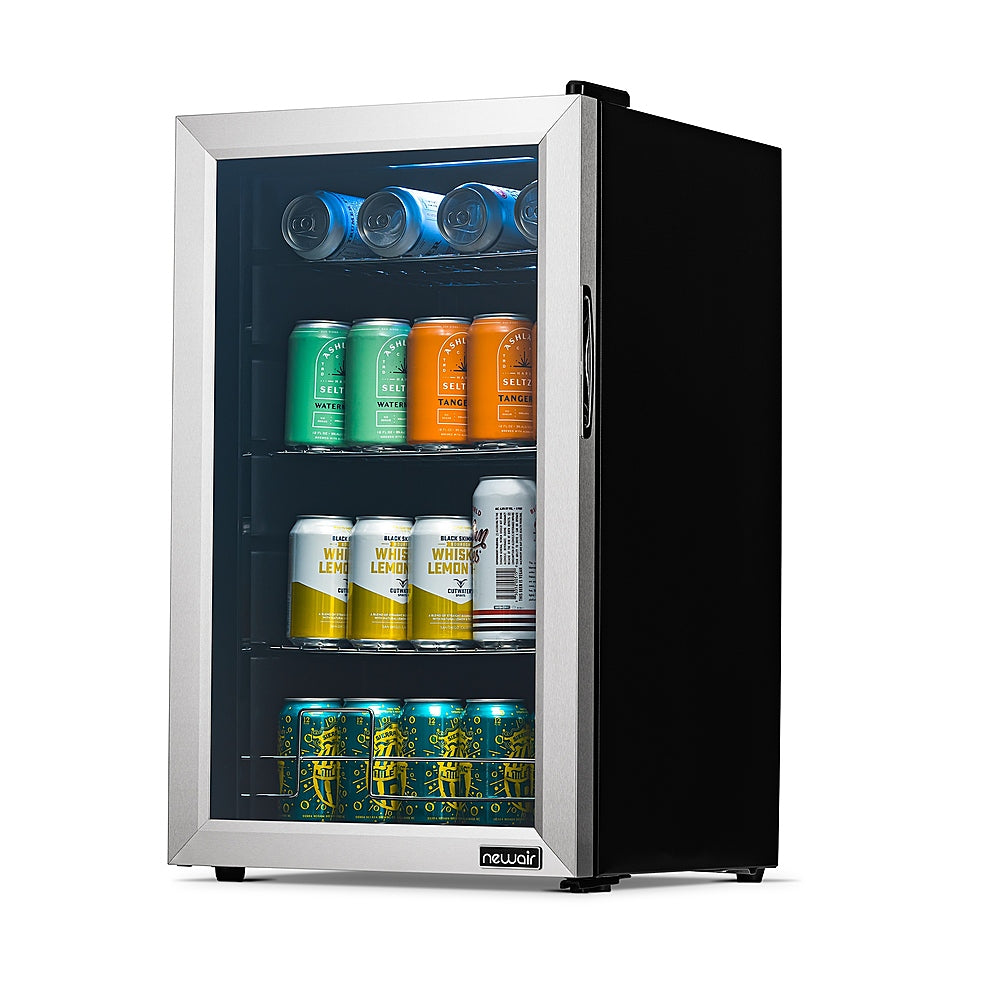 Newair 100 Can Beverage Fridge with Glass Door - Stainless steel_2