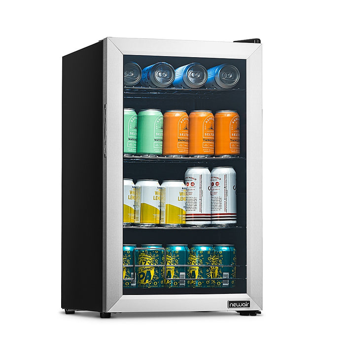 Newair 100 Can Beverage Fridge with Glass Door - Stainless steel_1