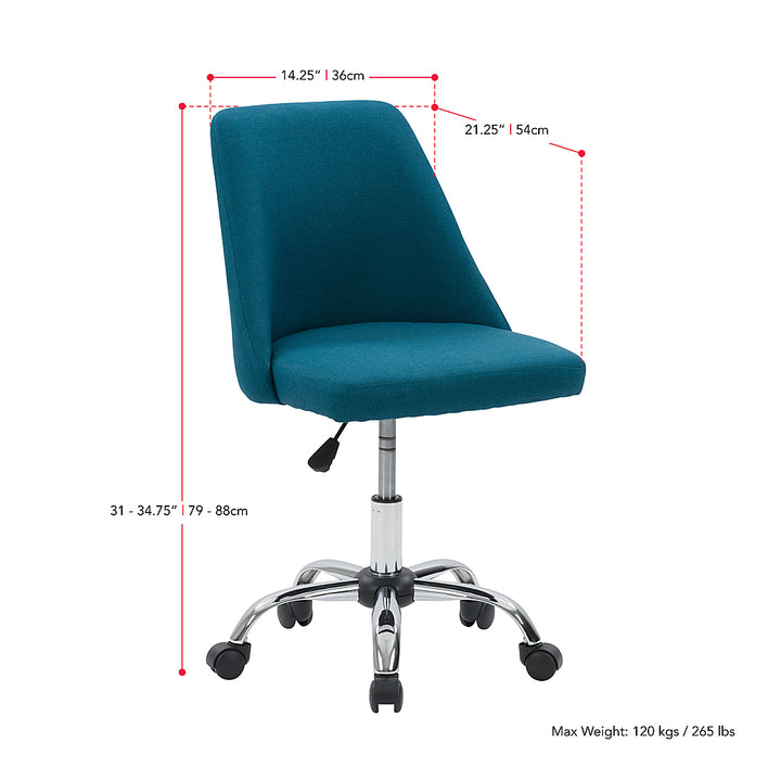 CorLiving - Marlowe Upholstered Armless Task Chair - Dark Blue_9