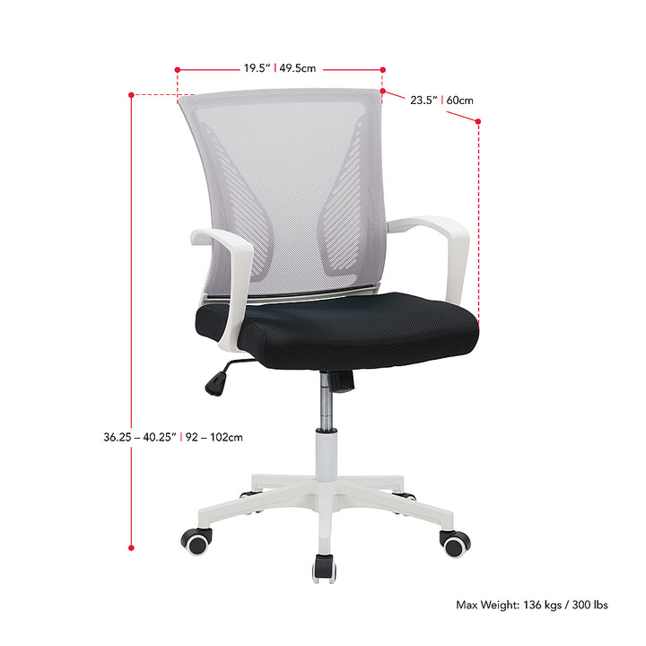 CorLiving - Workspace Ergonomic Mesh Back Office Chair - Grey and White_9