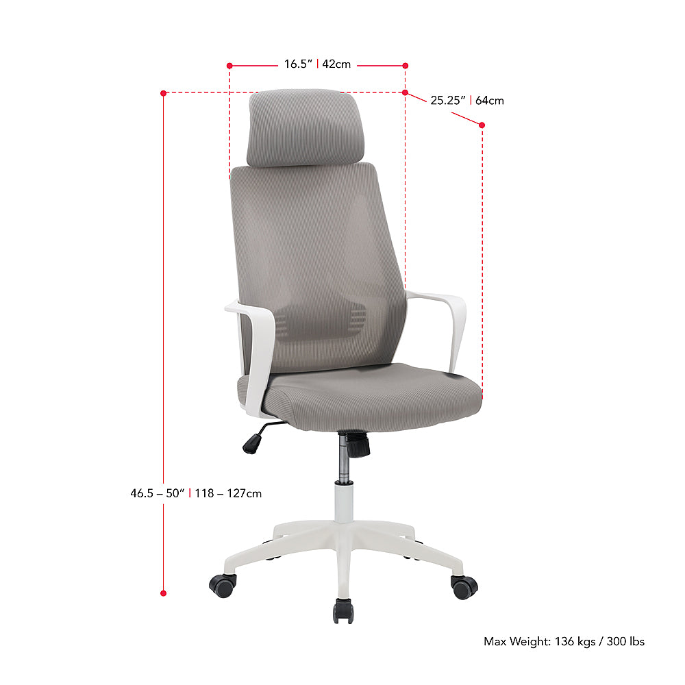 CorLiving - Workspace Mesh Back Office Chair - Grey and White_10
