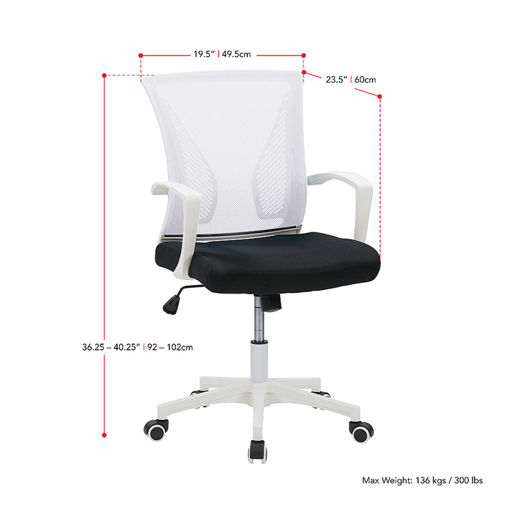CorLiving - Workspace Ergonomic Mesh Back Office Chair - White and Black_8