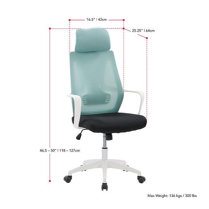 CorLiving - Workspace Mesh Back Office Chair - Teal and Black_10