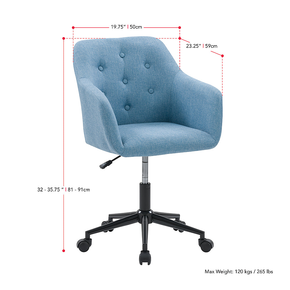CorLiving - Marlowe Upholstered Button Tufted Task Chair - Light Blue_8