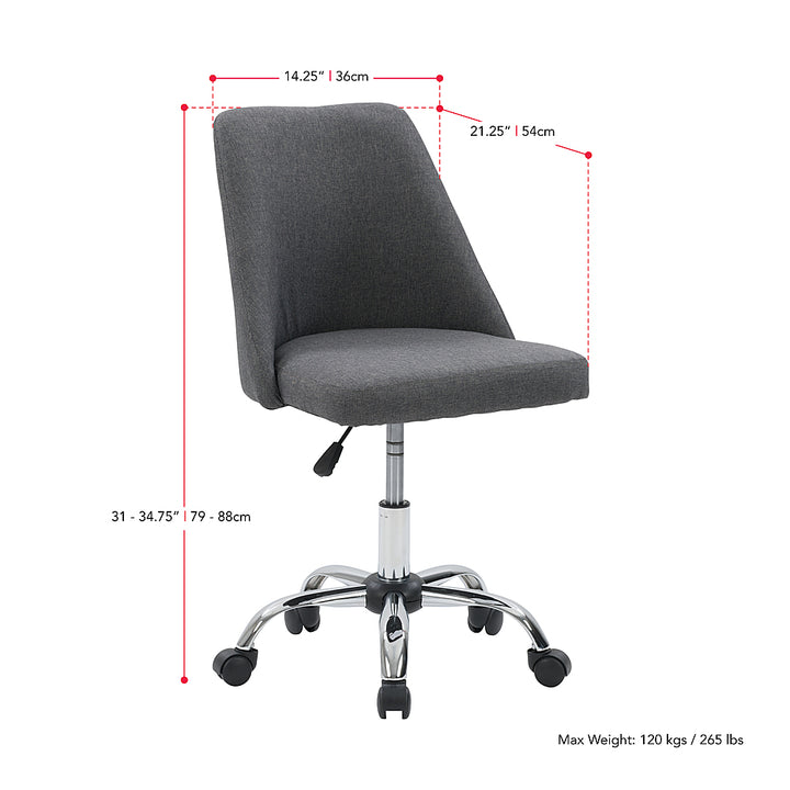 CorLiving - Marlowe Upholstered Armless Task Chair - Dark Grey_9