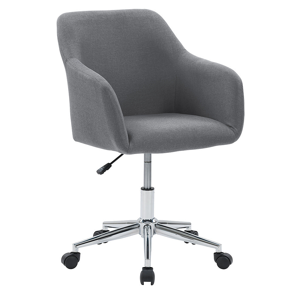 CorLiving - Marlowe Upholstered Chrome Base Task Chair - Grey_1