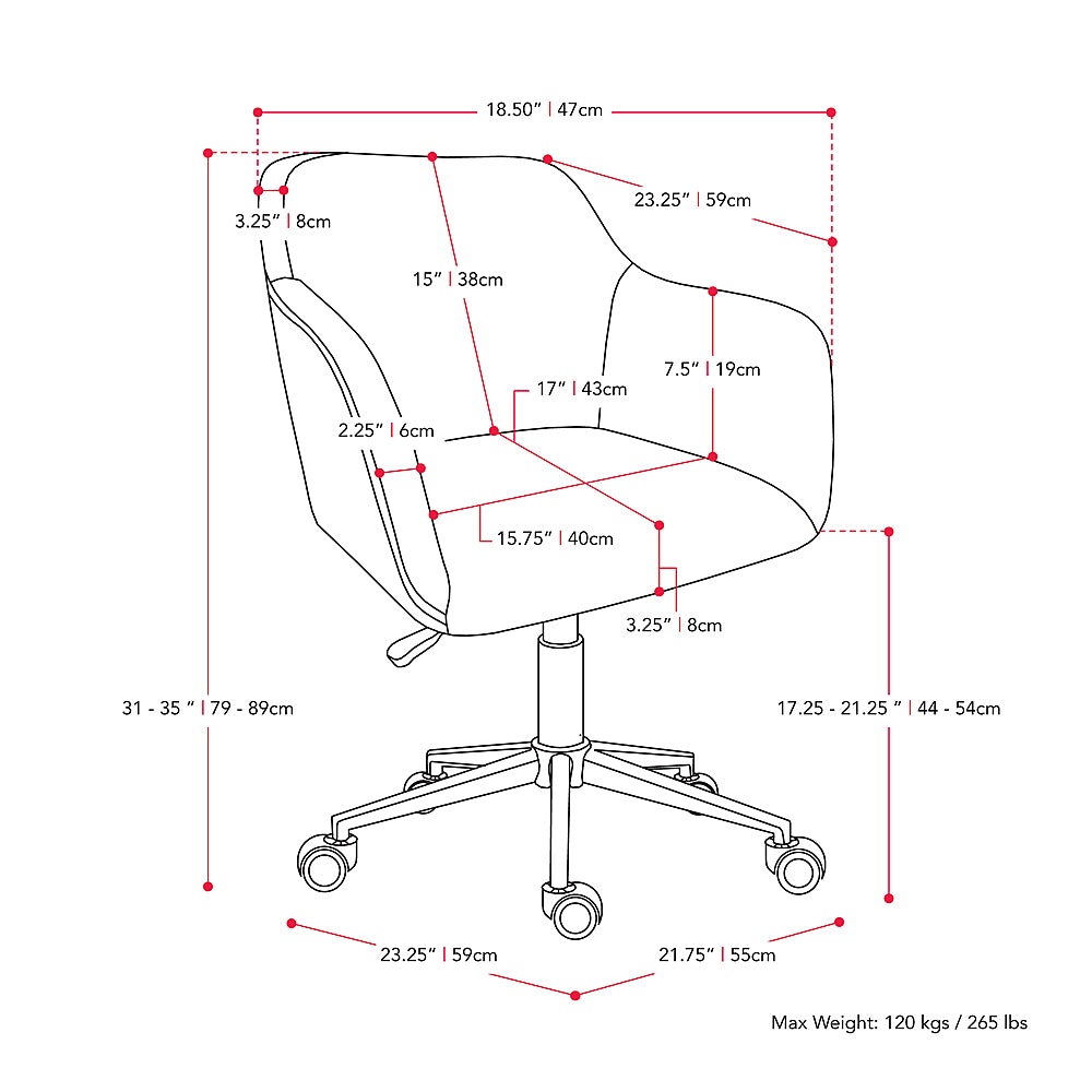 CorLiving - Marlowe Upholstered Chrome Base Task Chair - Grey_10