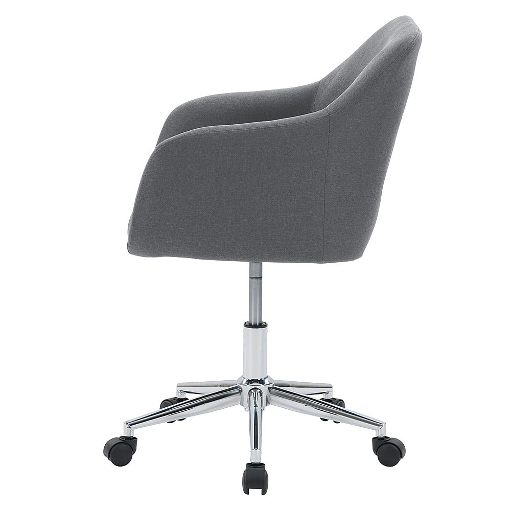 CorLiving - Marlowe Upholstered Chrome Base Task Chair - Grey_4