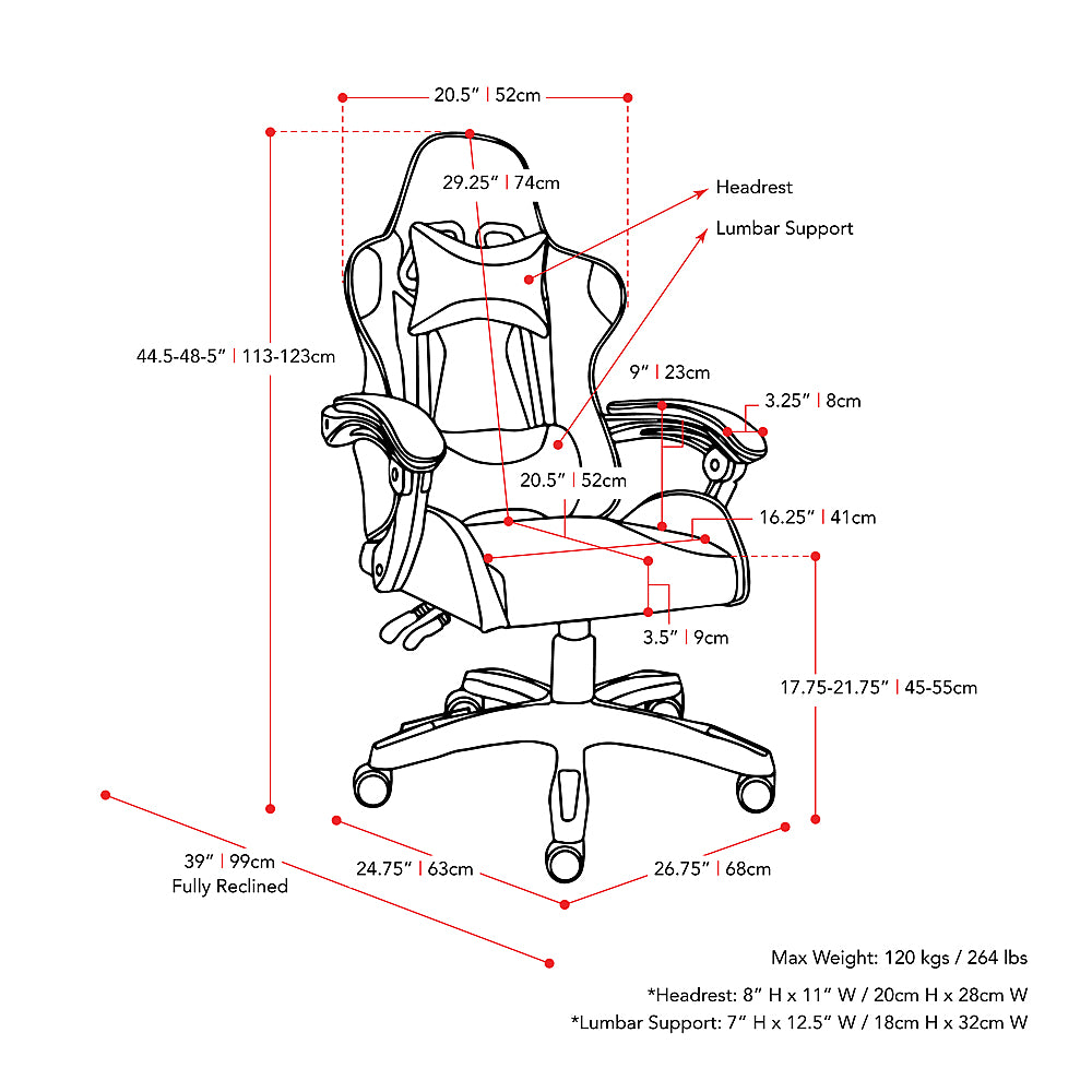 CorLiving - Ravagers Gaming Chair - Black and White_10