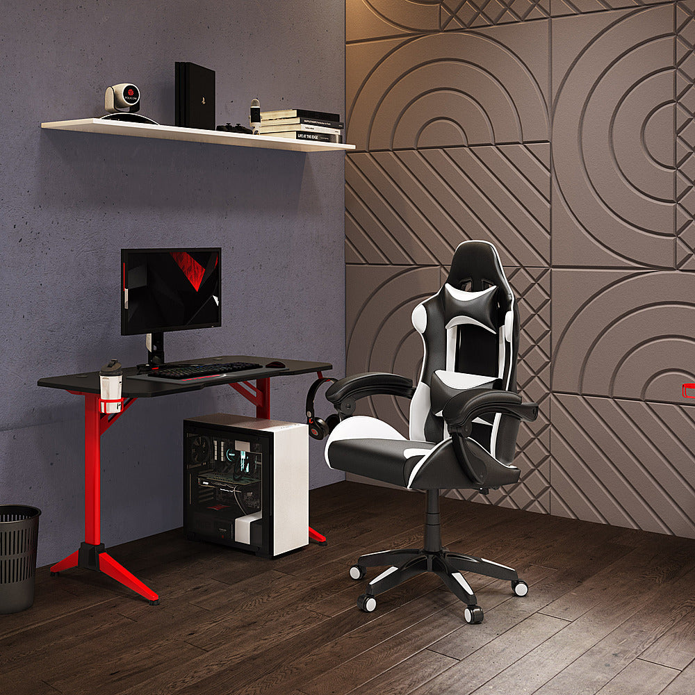 CorLiving - Ravagers Gaming Chair - Black and White_8